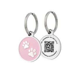Pet Dwelling Advanced Mini Paw Tag: QR Code Pet ID Tag for Small to Medium Dogs and Cats – Online Pet Profile with Instant Scan & Location Email Alert