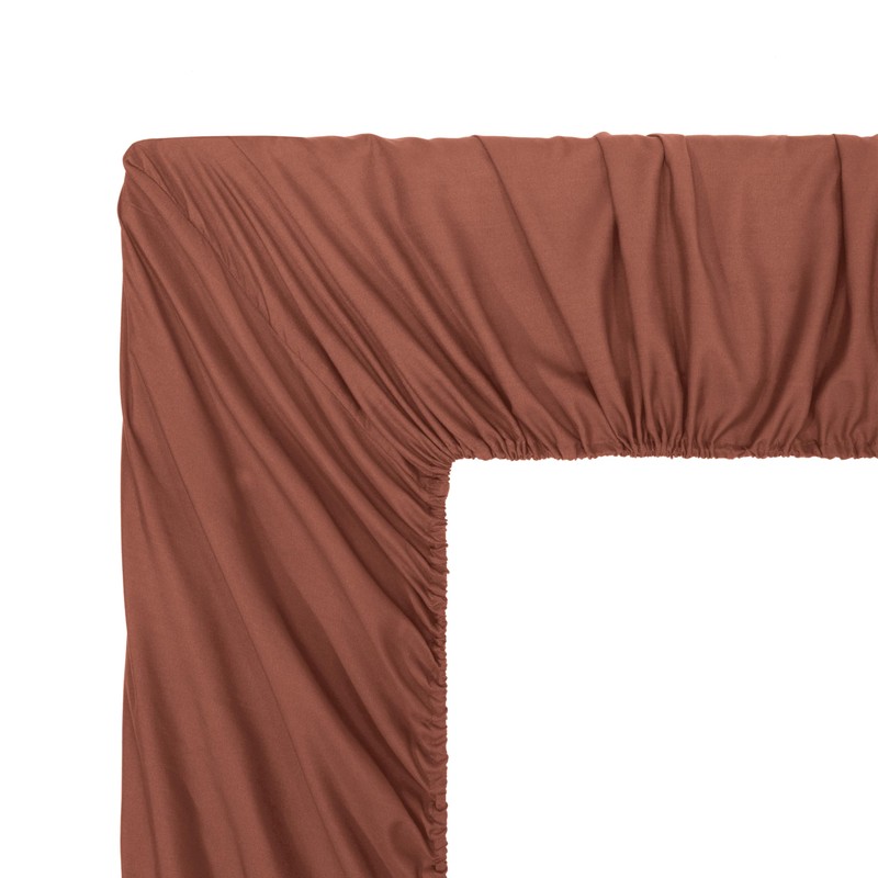Chezmoi Collection Solid Terracotta 250TC 100% Cotton Twill Bed Sheet
