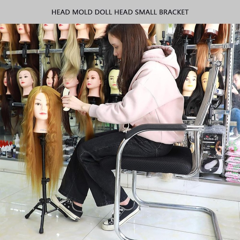 Mini Wig Tripod Stand – Adjustable Foldable Mannequin Head Holder