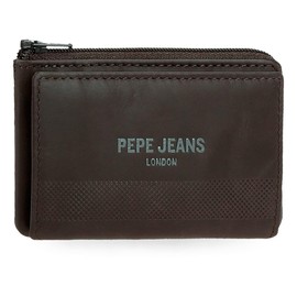 Pepe Jeans Deep Wallet with Card Holder, Brown, 11 x 7 x 1.5 cm, Leather by Joumma Bags, Brown, Talla única Wallet with Card Holder, brown, Card case