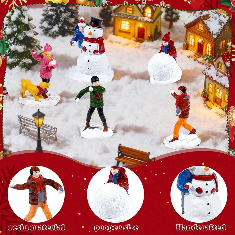 GW Box 5 Pcs Christmas Village People Figurines