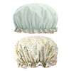 ieron Double Layer Shower Caps, Reusable Bath Cap, Waterproof Elastic