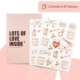 Cavore 40 JGA Tattoos in Rose Gold Metallic - Bride Tribe - Decorative Accessories for Hen Night and Wedding