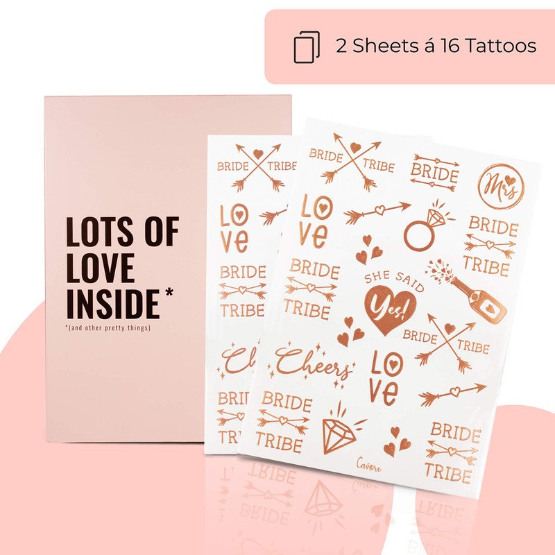 Cavore 40 JGA Tattoos in Rose Gold Metallic - Bride
