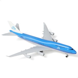QIYUMOKE 1/400 KLM 747 Complete Airplane Model (6" L) for Boeing 747 Airplane Model Kit with Assembled Aircraft Landing Gear and Display Stand for Adults