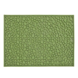 Non Slip Cup Mat Coffee Bean Design Desktop Bar Counter PVC Pad for Water Draining Filtering Green