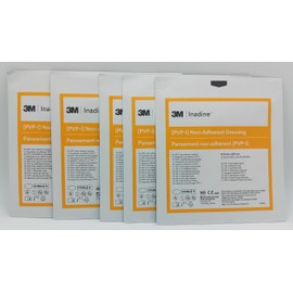 Non-Adherent Dressing 9.5cm x 9.5cm - Pack of 5 | Iodine-Impregnated Antimicrobial Wound Care | Sterile and Gentle