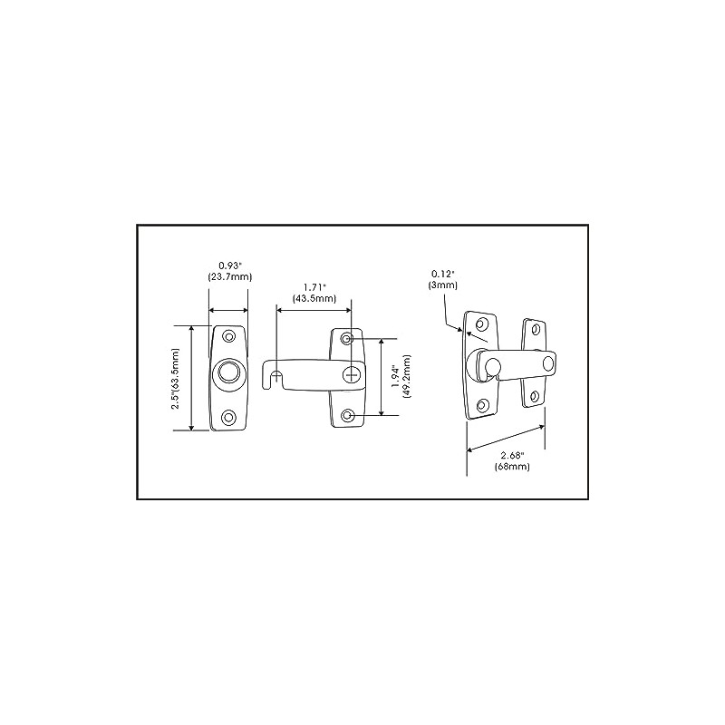 QCAA 2.5" x 2.65", Large, Heavy Forged Solid Brass Door