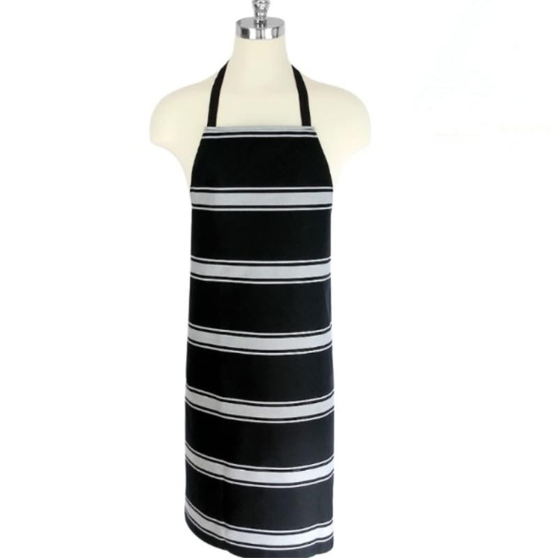 Bib Apron Butcher Stripe Traditional Navy-white Apron Food Unisex poly