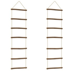 vidaXL Wall Decorations in Ladder Shape, Pack of 2, 30 x 100 cm, Natural Branch