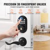 VEVOR Fingerprint Door Lock with Level Handles, Fingerprint/Keypad Code/Key, One-Time
