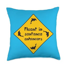 Caution - Fluent in Sentence Enhancers Throw Pillow