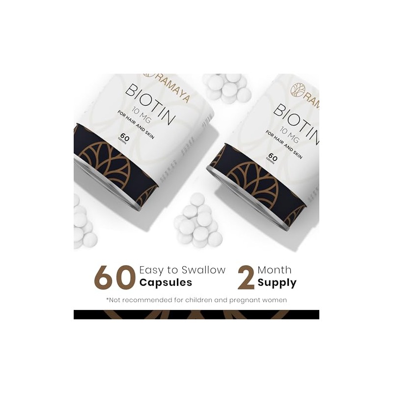 Biotin Hair Growth Supplement Vitamin B8 Minerals (2-Month Supply)