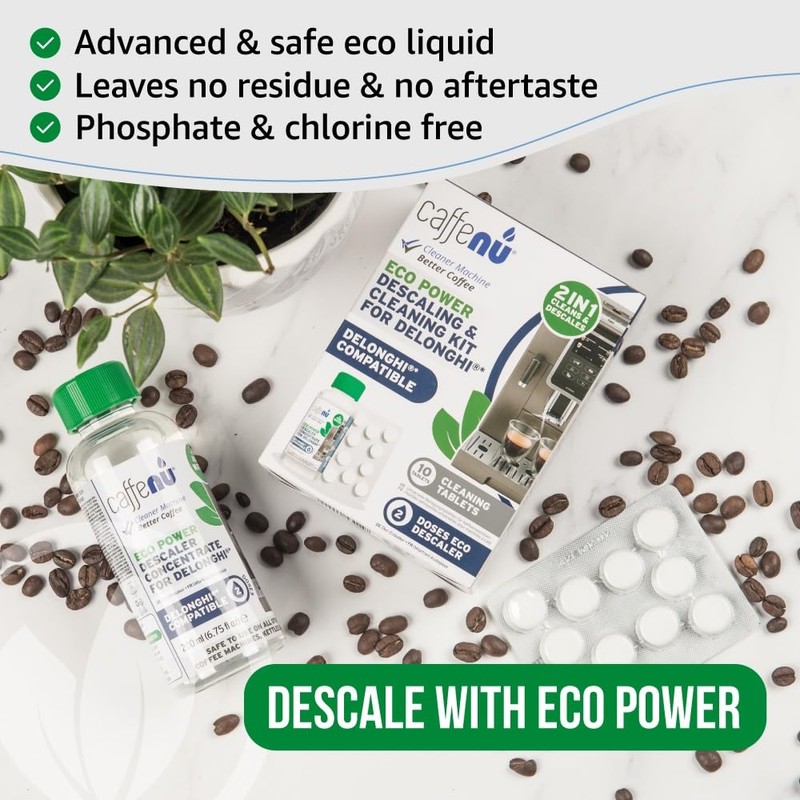 Delonghi Compatible Descaling Solution & 10 Cleaning Tablets. 200ml Descaler.