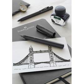 Faber-Castell Grip Edition 140963 Fountain Pen Nib Width F, All Black, 1 Piece