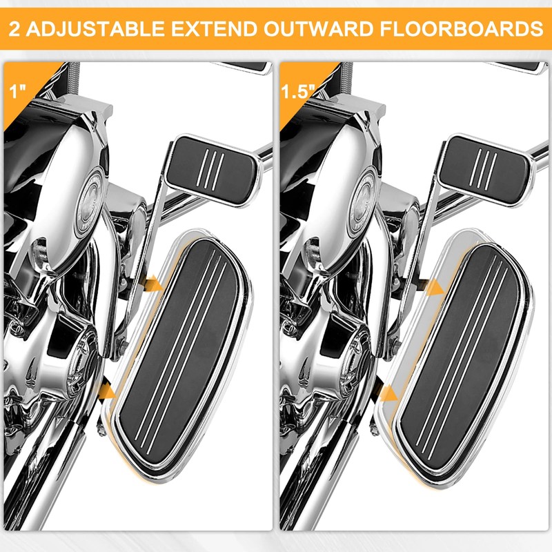 VG MOTO Driver Floorboard Outward Extension Spacer Extenders Kit 1''