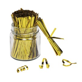 Mini Skater Bread Candy Bag Ties 800pcs 4 Inch(Gold)