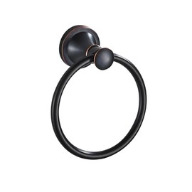 Black Bathroom Hand Towel Ring,Bathroom Towel Holder, Wall Mounted Bathroom Hardware Accessories,Oil Rubble Bronze