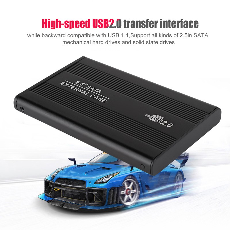 2.5in Hard Disk Box Aluminum Alloy External Case USB 2.0