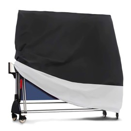 Coverify Table Tennis Table Cover Outdoor, Waterproof 300D Oxford Fabric, Windproof, Anti-UV, Rip Proof Ping Pong Table Cover, Indoor/Outdoor (165×85×165cm) - Black