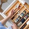 oridom 2-Piece Bamboo Silverware Organizer, Expandable Kitchen Drawer Organizer for