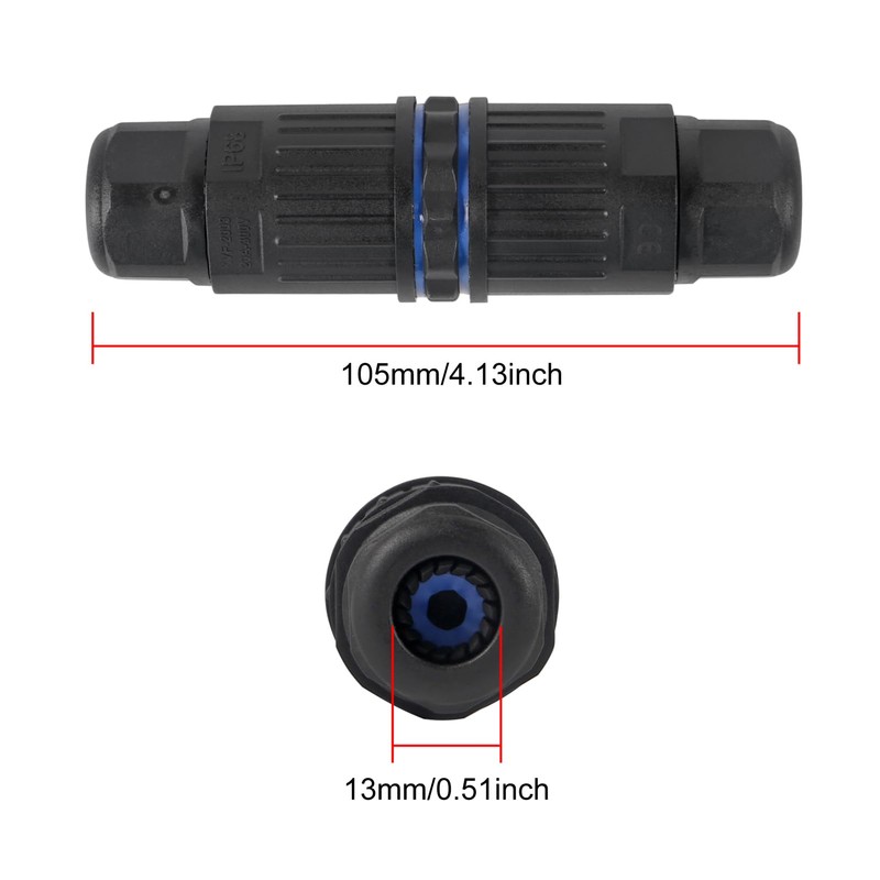 3Pcs Waterproof Cable Connector 3Pin Wire Connector 3 Way Inline