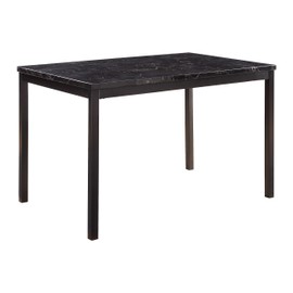 Lexicon Malaya Faux Marble Top Dining Table, 48" L x 30" W, Black