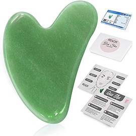 Herramienta de masaje Gua Sha para cara, herramienta de masaje de aventurina Gua Sha para cara y cuerpo SPA, herramienta de desguace corporal de piedra de jade natural real, herramienta para aliviar la tensión muscular