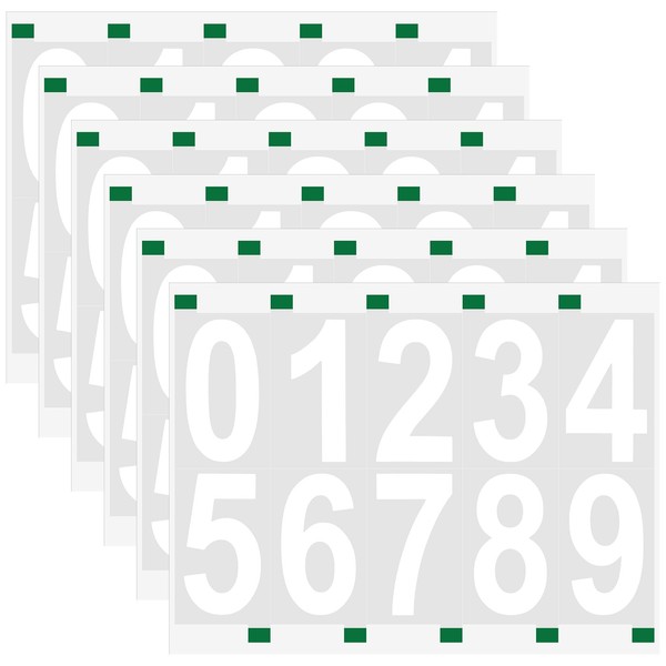 60PCS Reflective Digital Mailbox Number Stickers Waterproof House Numbers for