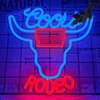 JooeTuu Beer Neon Sign Dimmable Western Rodeo Neon Light Signs