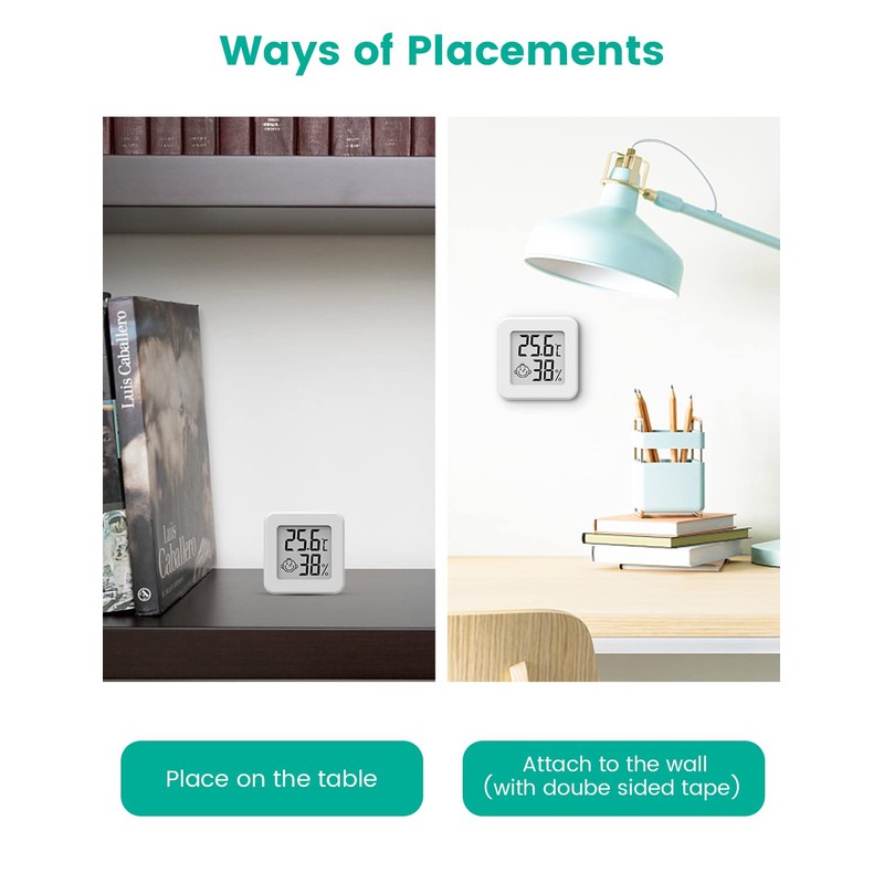 Mini Digital Thermometer Hygrometer Indoor Thermo-Hygrometer Moisture Meter (White-1 Piece)