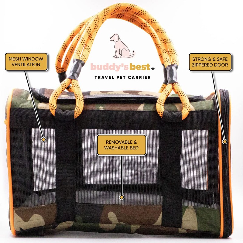 Buddy's Best Airline Approved Pet Carrier – Black & Orange