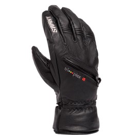 Swany Men's X-Cell Under Gloves - Waterproof Breathable Insulated Winter Snow LeatherShield Gloves with Utility Heat Pocket, Black, Small