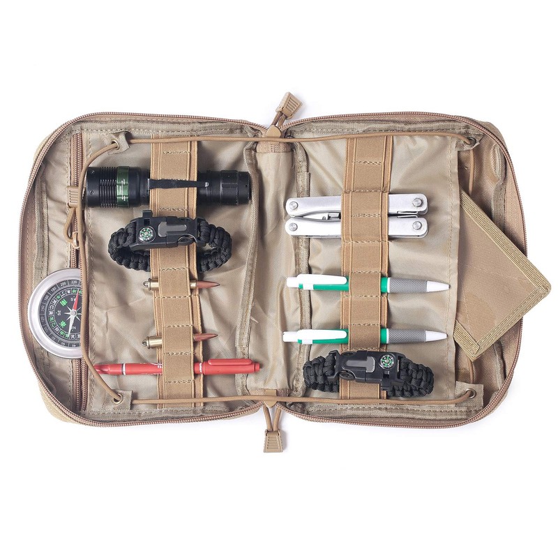 Tactical Molle Tool Pouch Multi-Purpose Modular Utility Bag (Tan)