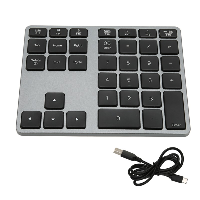 Wireless Number Pad 35 Keys Scissor Switch BT5.0 Aluminium Alloy