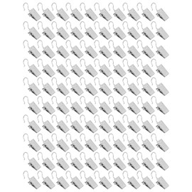 Tissting 100 Piezas Clips de Gancho de Metal Clips de Cortina de Hierro Abiertos y Cerrados de Alta Resistencia Plateados con Ganchos para Colgar Fotos de Exhibición, Cortinas, Cortinas, Ropa(#2)