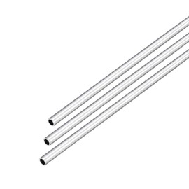 DMiotech Pack of 3 (5 mm outer diameter x 4 mm inner diameter) 6063 aluminium round tube, 300 mm length, industrial metal tube for machine frame construction, DIY projects