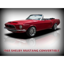 1968 Shelby Mustang Convertible NEW Metal Sign: Pristine Restoration in Red
