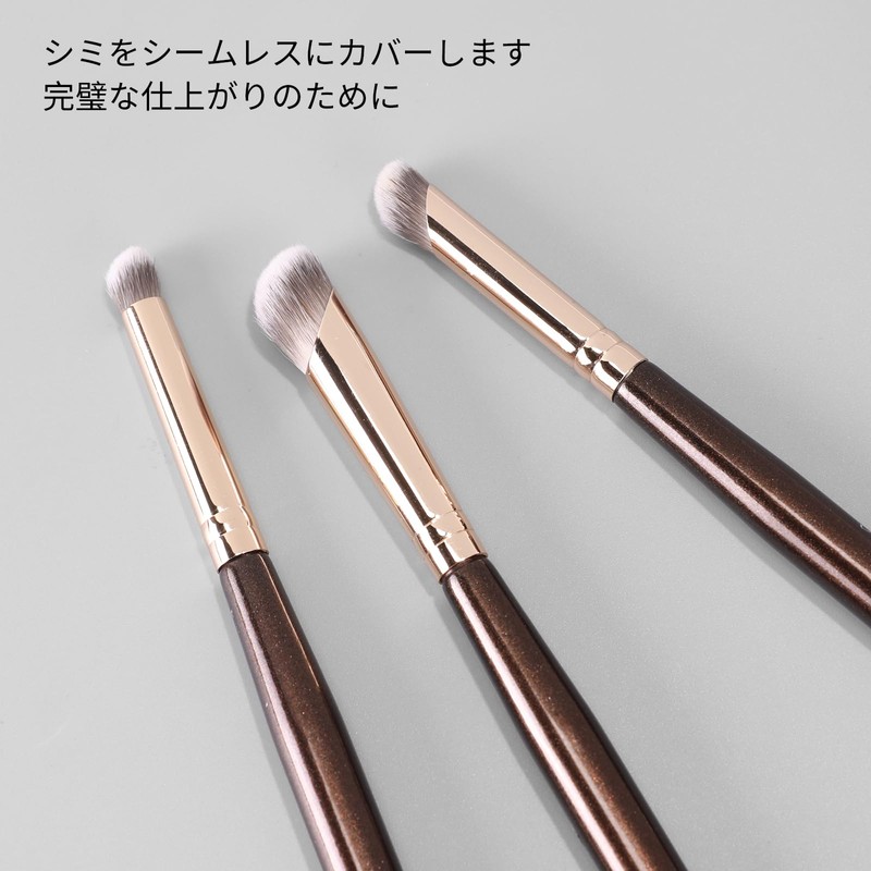 MSQ 3 Piece Gold Plated Concealer Brush Makeup Brush, Large,