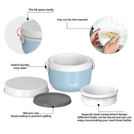 Yaagolo Thermos for Hot Food 20oz, Vacuum Insulated Food Container for Adults, Wide Mouth Leakproof Soup Thermo Stainless Steel Insulated Food Jar(Blue)