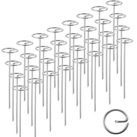 SUMGROW Landscape Staples, 240 Pcs Garden Stakes, Circle Top 6-inch Galvanized Steel, Spikes Pins for Securing Weed Fabric Netting Ground Sheets and Fleece, Landscape Edging, G-Shaped