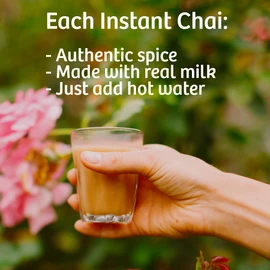 Tea India Chai Moments Masala Chai Tea Instant Latte Mix Flavorful Blend Of Premium Black Tea & Natural Ingredients Traditional Indian Caffeinated Tea Individually wrapped 10 Sachets