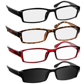 TruVision Readers - 9501HP - 4 pk - 1Blk 1Tort 1Red 1TintedBlk 1.50