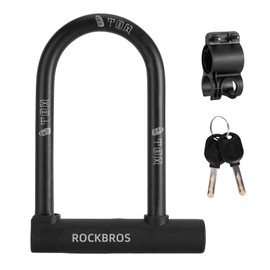 ROCKBROS U-Lock Bicycle Lock with Holder 2 Keys High Security Locks for Mountain Bikes Road Bike Ebike Waterproof