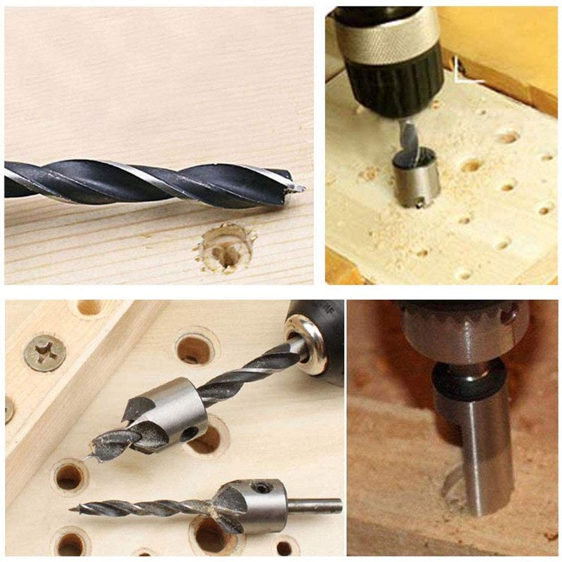15pcs Countersink Drill Bit Set for Wood Door Window Cabine