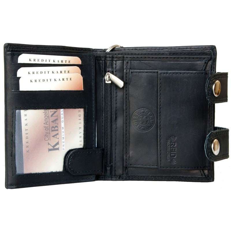 Men's RFID Biker Wallet with 45 cm Long Metal Chain