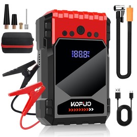 KOPUO Car Jump Starter, 6000A Peak 12V, 150 PSI Air Compressor, Portable Battery Booster for Gas 10L/Diesel 8L Engines