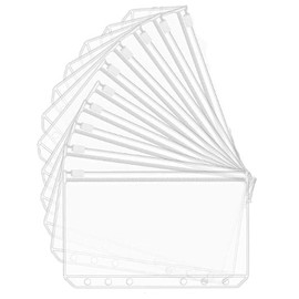 10PCS Cash Stuffing Wallet UK, 180x100mm Budget Binder, 6 Holes Budget Binder Pockets, Binder for Notebooks, Documents, Photos & Cash Organization