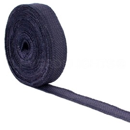 CleverDelights 1" Navy Burlap Ribbon - Finished Edge - 25 Yards - Jute Burlap Fabric
