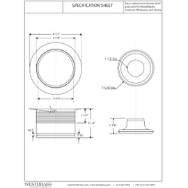 Westbrass A2105-62 Kitchen 3-1/2" EZ-Mount Brass Sink Waste Disposal Drain Flange and Stopper, 1-Pack, Matte Black